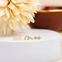 PAVOI Vermeil Earrings-Vermeil Astral Studs