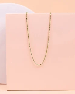 PAVOI Vermeil Necklaces-Vermeil Box Chain Adjustable Necklace