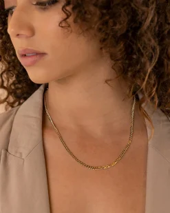 PAVOI Vermeil Necklaces-Vermeil Curb Chain Adjustable Necklace