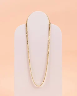 PAVOI Vermeil Necklaces-Vermeil Curb Chain Adjustable Necklace