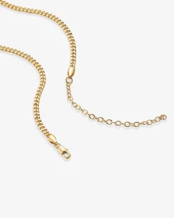 PAVOI Vermeil Necklaces-Vermeil Curb Chain Adjustable Necklace