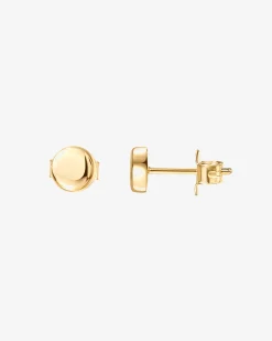 PAVOI Vermeil Earrings-Vermeil Disc Studs