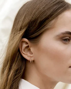 PAVOI Vermeil Earrings-Vermeil Double Trouble Hoops