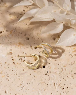 PAVOI Vermeil Earrings-Vermeil Double Trouble Hoops
