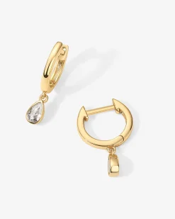 PAVOI Vermeil Earrings-Vermeil Drop Pear Huggies
