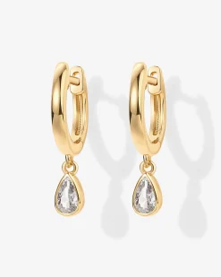 PAVOI Vermeil Earrings-Vermeil Drop Pear Huggies