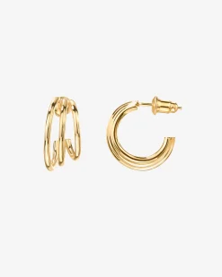 PAVOI Vermeil Earrings-Vermeil Echo Hoops
