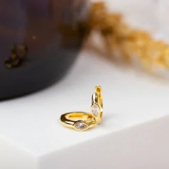 PAVOI Vermeil Earrings-Vermeil Marquise Huggie