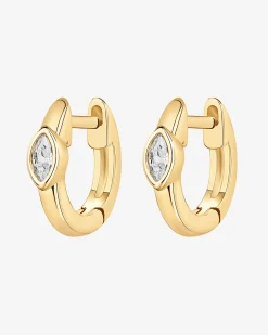 PAVOI Vermeil Earrings-Vermeil Marquise Huggie