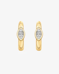 PAVOI Vermeil Earrings-Vermeil Marquise Huggie