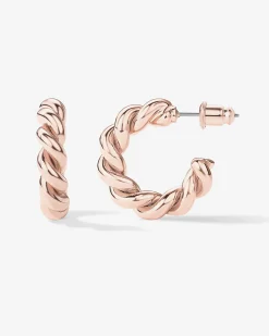 PAVOI Vermeil Earrings-Vermeil Rope Hoops