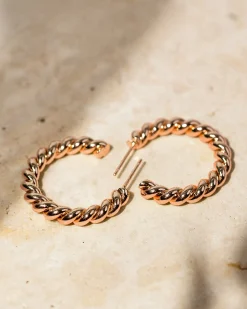 PAVOI Vermeil Earrings-Vermeil Rope Hoops