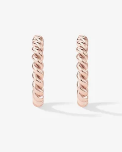 PAVOI Vermeil Earrings-Vermeil Rope Hoops