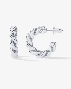 PAVOI Vermeil Earrings-Vermeil Rope Hoops