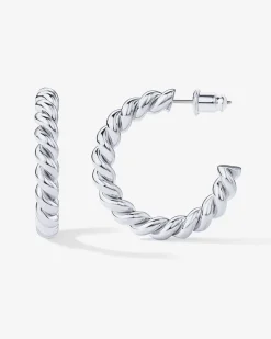PAVOI Vermeil Earrings-Vermeil Rope Hoops