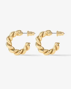 PAVOI Vermeil Earrings-Vermeil Rope Hoops