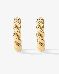 PAVOI Vermeil Earrings-Vermeil Rope Hoops