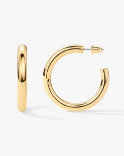 PAVOI Vermeil Earrings-Vermeil Round Chunky Hoops