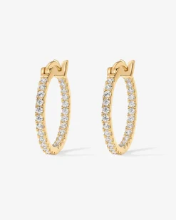 PAVOI Vermeil Earrings-Vermeil Slim Inside-Out Hoops