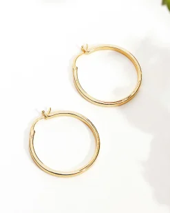 PAVOI Vermeil Earrings-Vermeil Square Tube Hoops