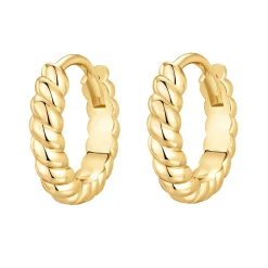 PAVOI Vermeil Earrings-Vermeil Twisted Baguette Huggies