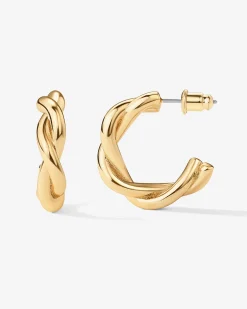 PAVOI Vermeil Earrings-Vermeil Twisted Hoops