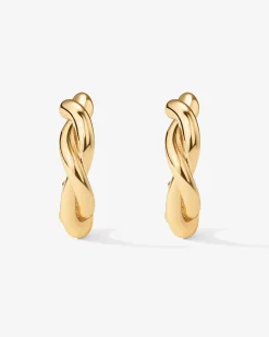 PAVOI Vermeil Earrings-Vermeil Twisted Hoops