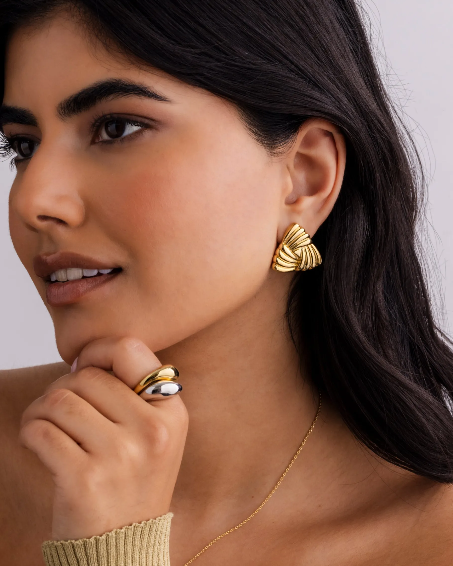 PAVOI Statement|Studs-Vintage Triangle Knot Earrings