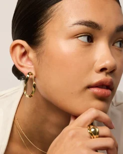 PAVOI Dangle & Threader-Wavy Statement Drop Hoop