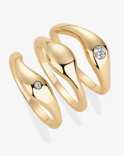 PAVOI Stackable-Wavy Triple Ring Stack Set