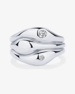 PAVOI Stackable-Wavy Triple Ring Stack Set