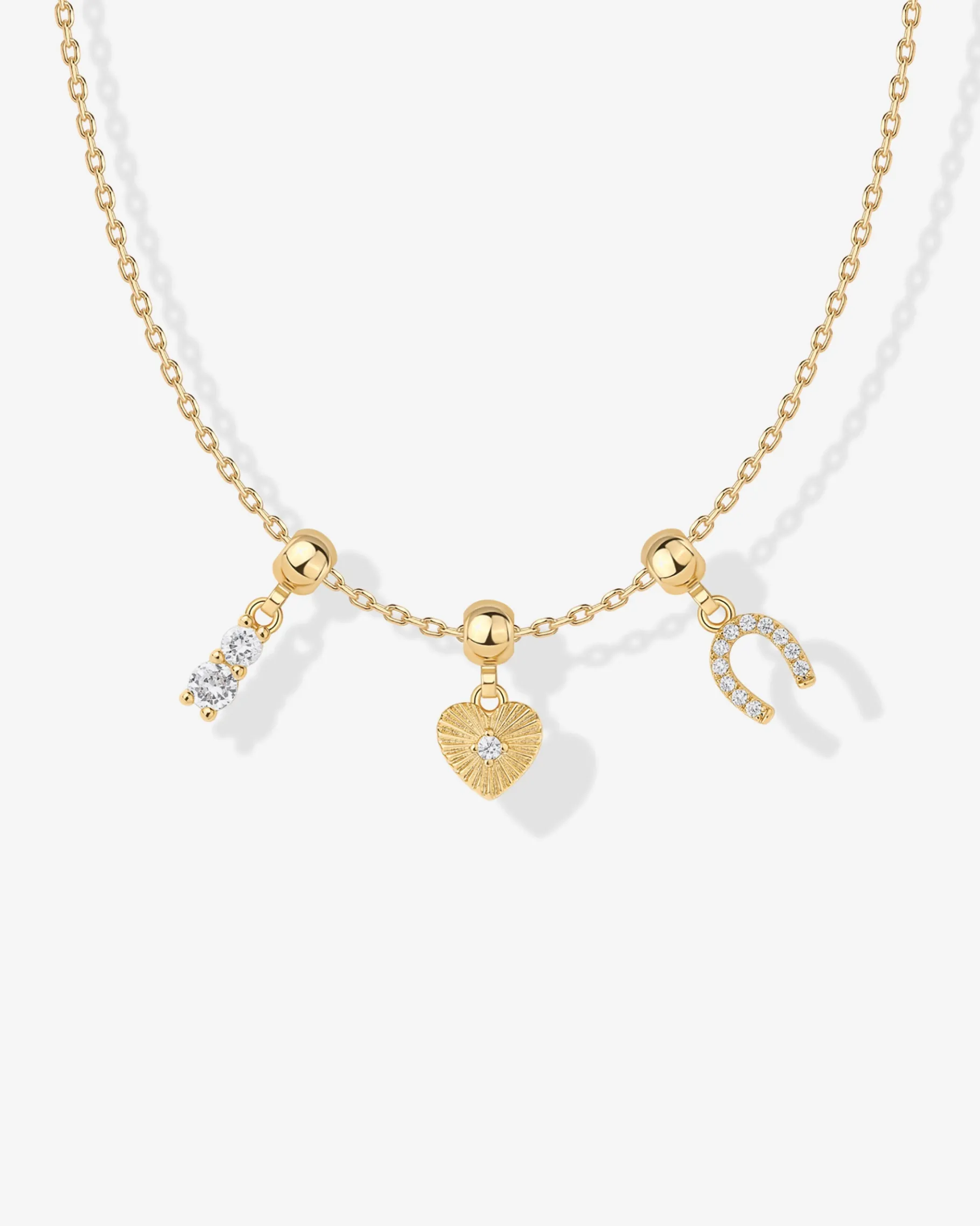 PAVOI Charms|Pendants-Whimsy Horseshoe Charm Necklace