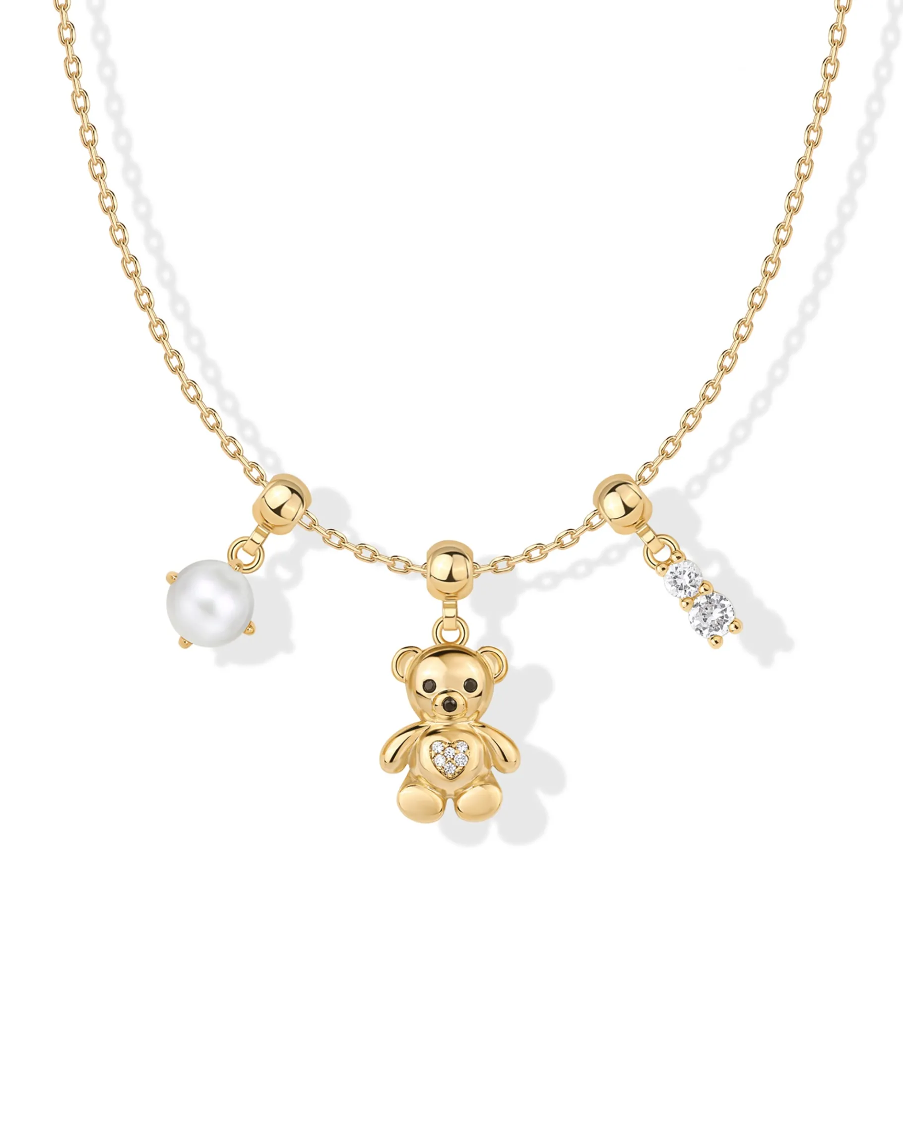 PAVOI Charms|Pearls-Whimsy Teddy Bear Charm Necklace