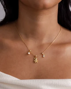 PAVOI Charms|Pearls-Whimsy Teddy Bear Charm Necklace